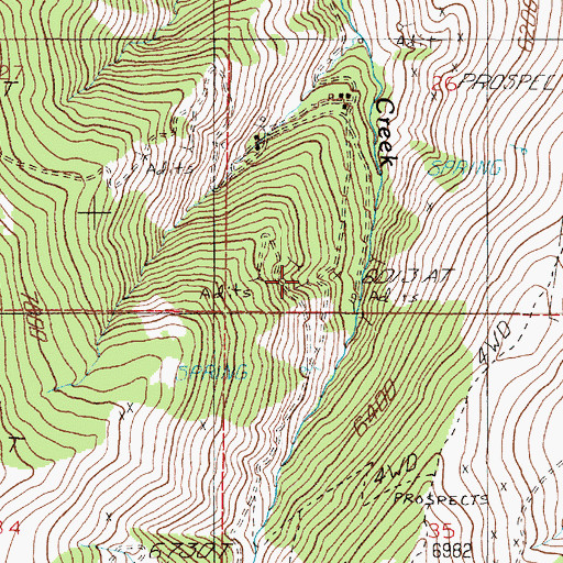 Topographic Map of January Mine, MT
