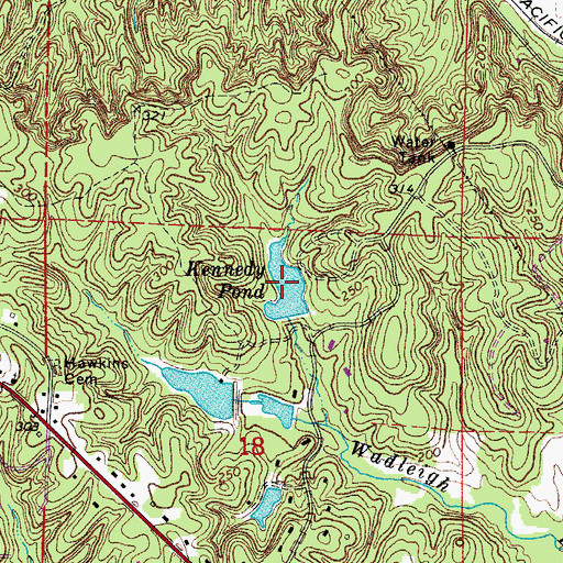 Topographic Map of Kennedy Pond, AR