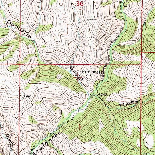 Topographic Map of Doolittle Gulch Mine, MT