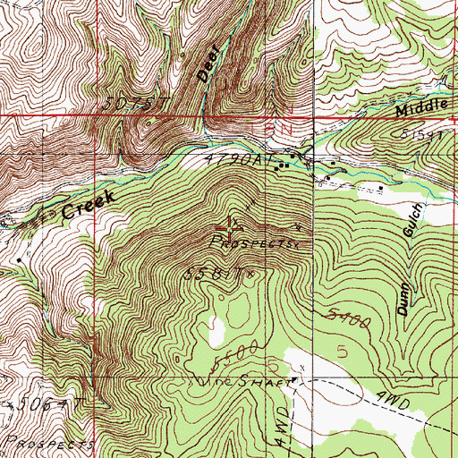 Topographic Map of NE NW Section 5 Mine, MT
