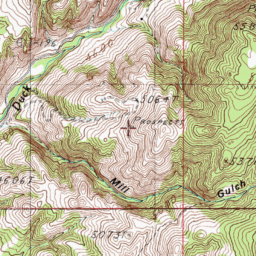 Topographic Map of NW SE Section 6 Mine, MT