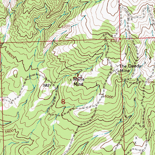 Topographic Map of Marie Mine, MT
