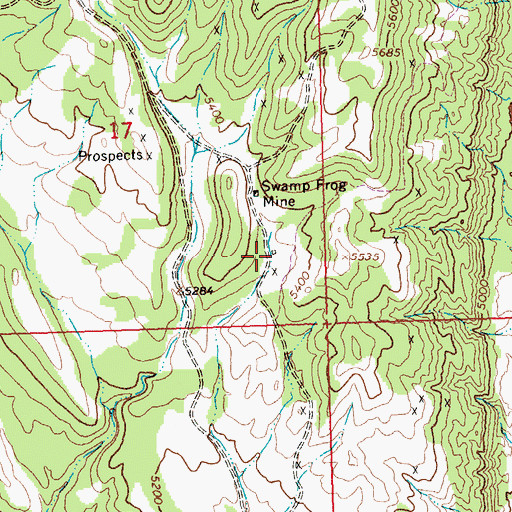 Topographic Map of Swamp Frog Mine, MT