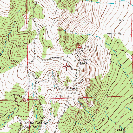 Topographic Map of Lisbon Mine, MT