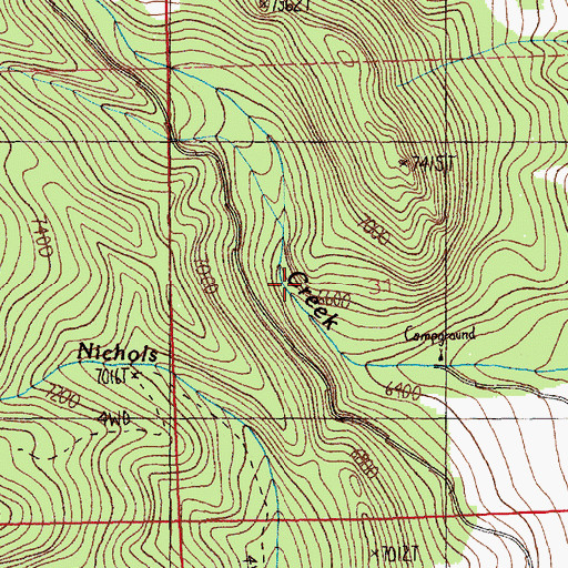 Topographic Map of Willow Creek Number 1 Mine, MT