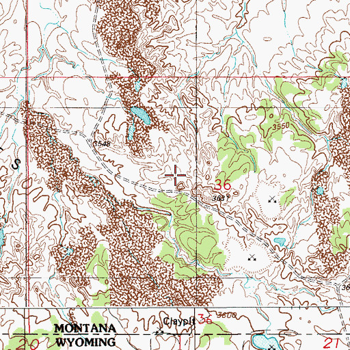 Topographic Map of A58-36-13 Mine, MT