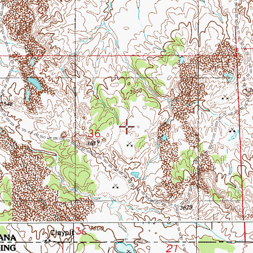 Topographic Map of A58-36-12 Mine, MT