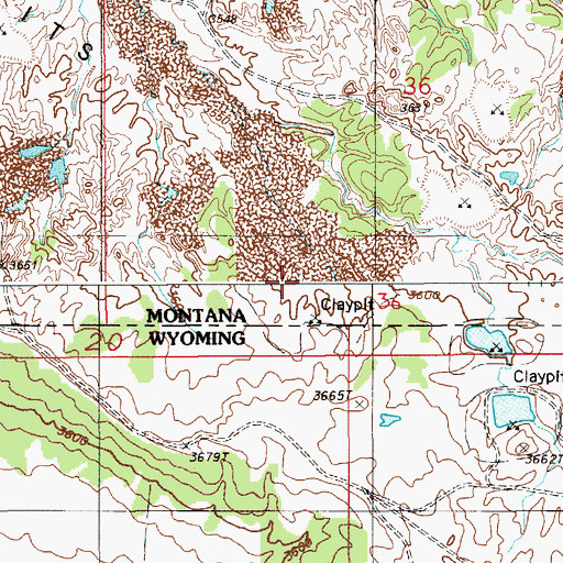 Topographic Map of A58-36-3 Mine, MT