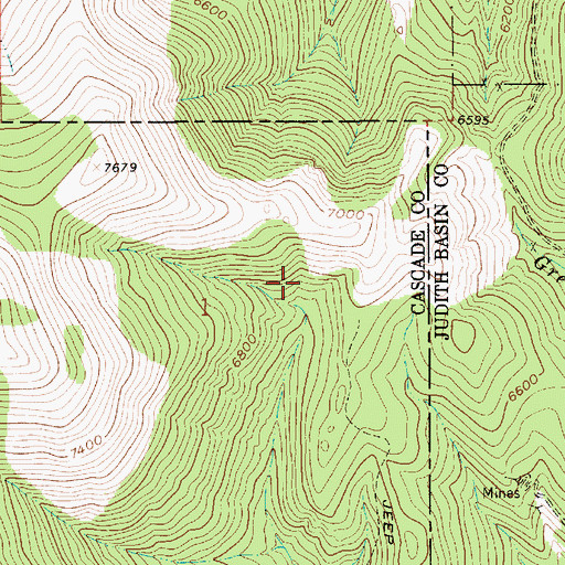 Topographic Map of SW NE Section 1 Mine, MT
