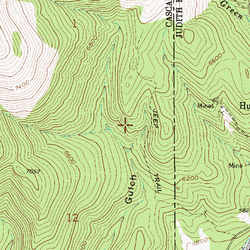 Topographic Map of SE SE Section 1 Mine, MT