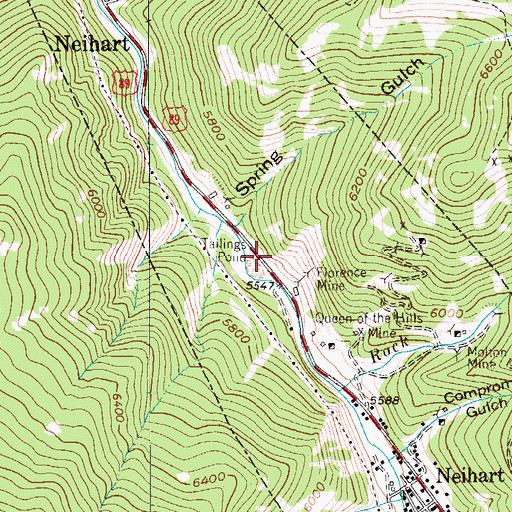 Topographic Map of Concentrated Mine, MT