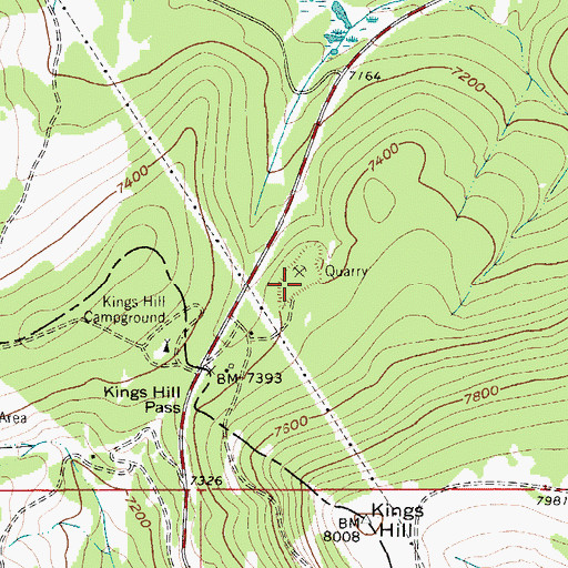 Topographic Map of Kings Hill Quarry, MT