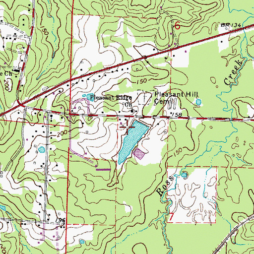 Topographic Map of Darby Lake Dam, AR