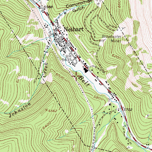 Topographic Map of Silver Safe Mine, MT