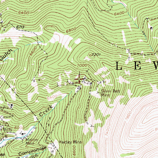 Topographic Map of Dacotah Mine, MT