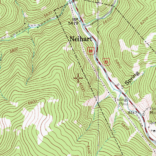 Topographic Map of Galt Mine, MT