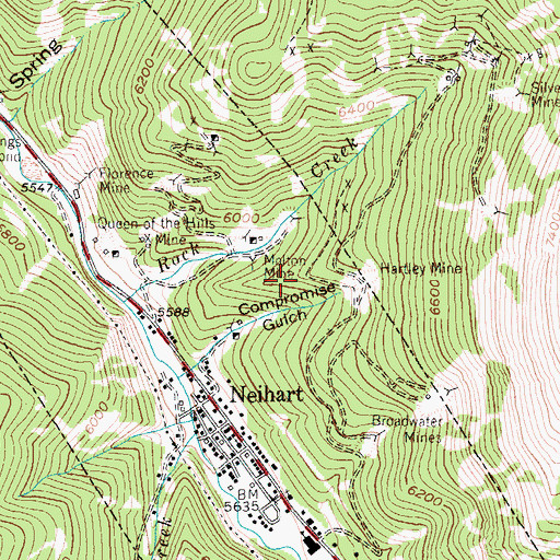 Topographic Map of Empire Mine, MT