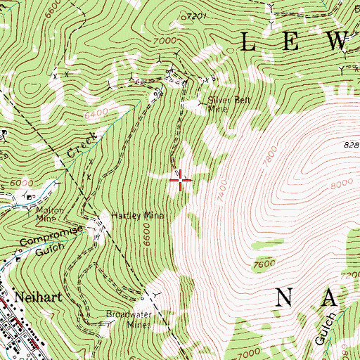 Topographic Map of Maud S Mine, MT