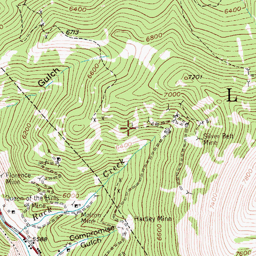 Topographic Map of Lizze Mine, MT