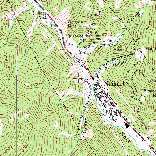 Topographic Map of Last Chance Mine, MT