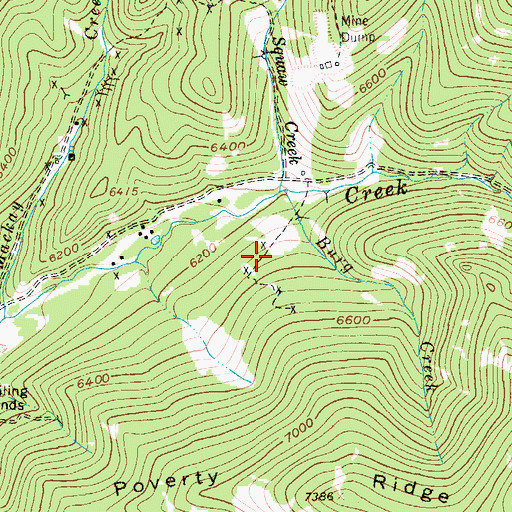 Topographic Map of Hunter Mine, MT