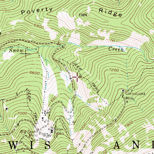 Topographic Map of Black Diamond Jay Mine, MT