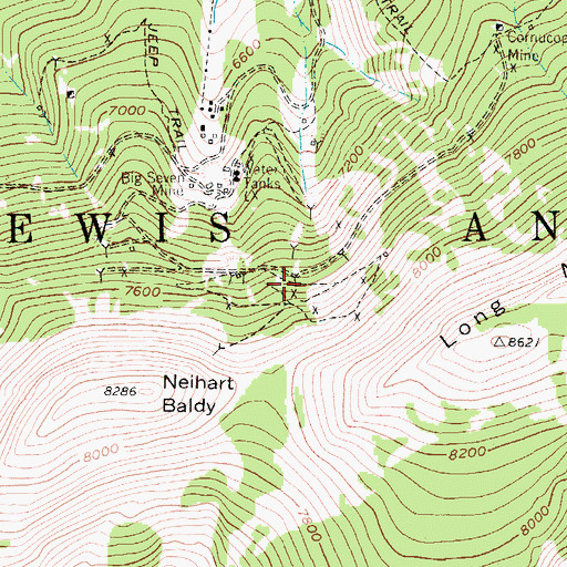 Topographic Map of Upper Big Snowy Mine, MT
