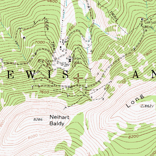Topographic Map of Spokane Mine, MT