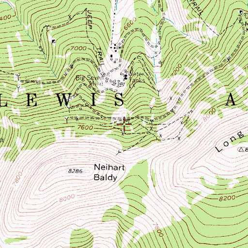 Topographic Map of Jennie Whipple Mine, MT