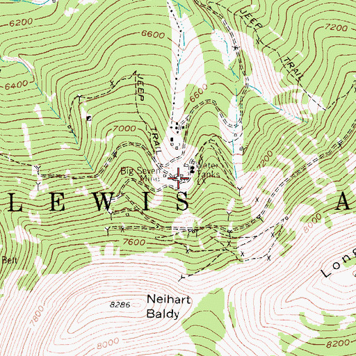 Topographic Map of Big Seven Mine, MT