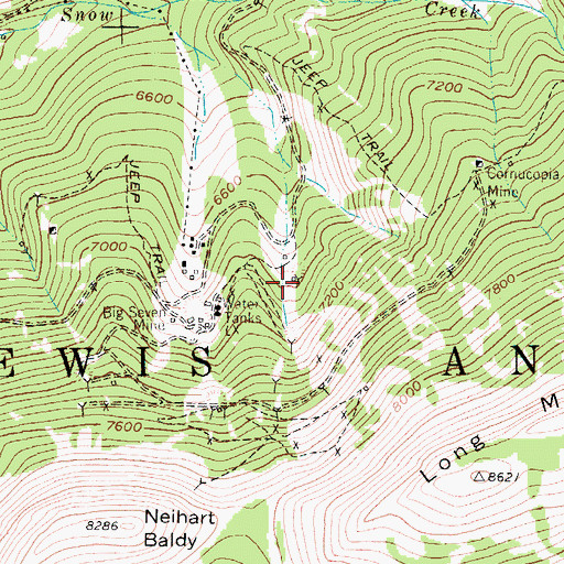 Topographic Map of Lower Rebellion Mine, MT