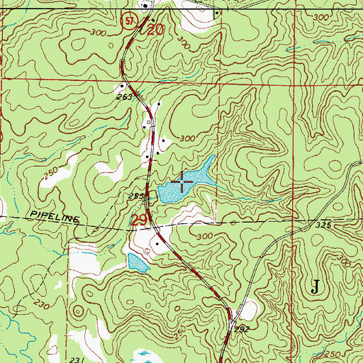 Topographic Map of Brigham Lake, AR