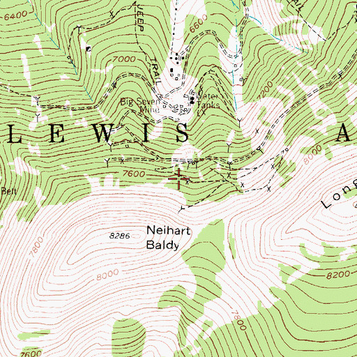 Topographic Map of Jennie Whipple Number 2 Mine, MT