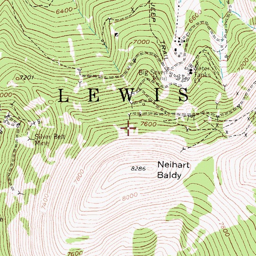 Topographic Map of Lexington Number 1 Mine, MT