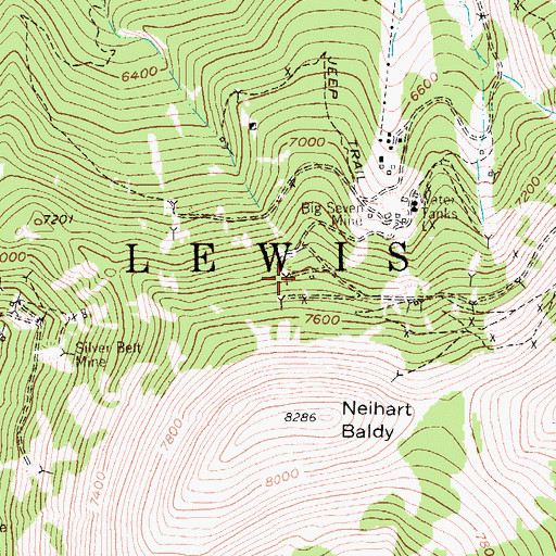 Topographic Map of Lexington Number 3 Mine, MT