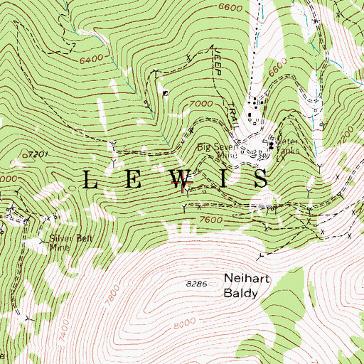 Topographic Map of Lexington Number 4 Mine, MT