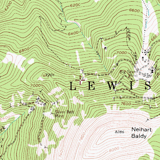 Topographic Map of Spotted Mine, MT
