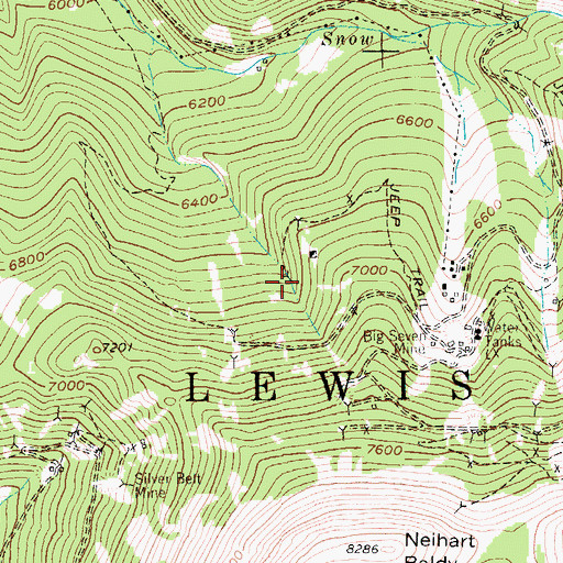 Topographic Map of Upper West Eureka Mine, MT
