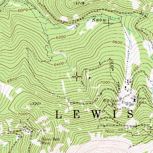 Topographic Map of Lower West Eureka Mine, MT
