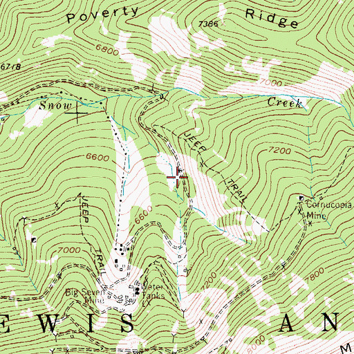 Topographic Map of Lower Black Diamond Mine, MT