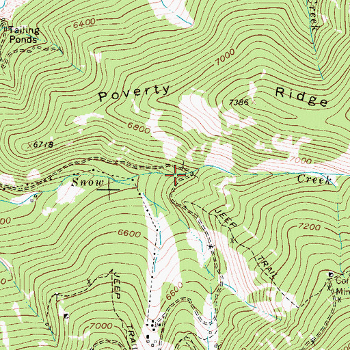 Topographic Map of Huchinson Mine, MT