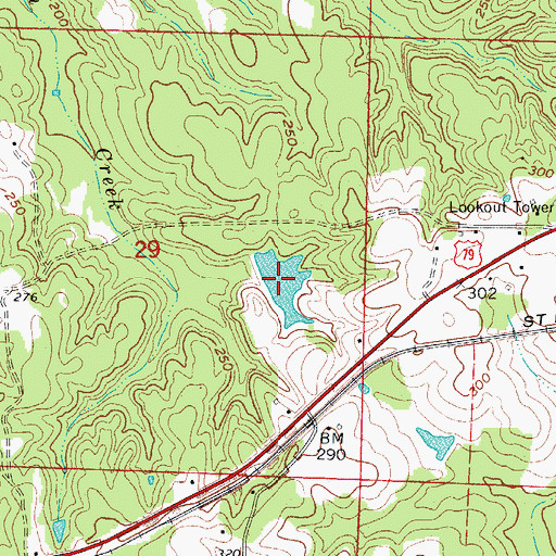 Topographic Map of Lake Landers, AR
