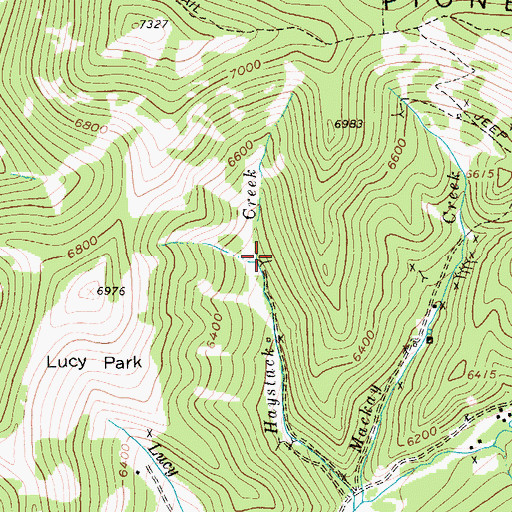 Topographic Map of Haystack Creek Mine, MT