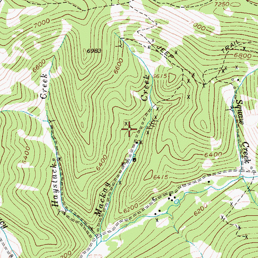 Topographic Map of Baker Mine, MT