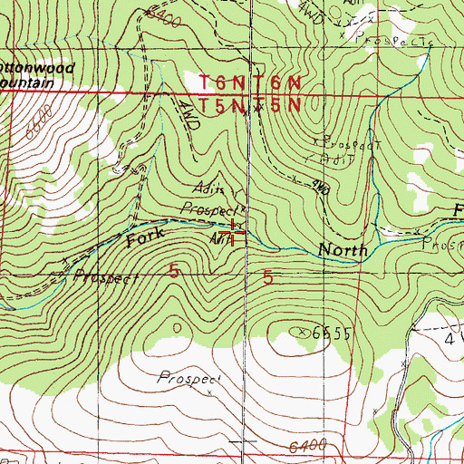 Topographic Map of SW NE Section 5 Mine, MT