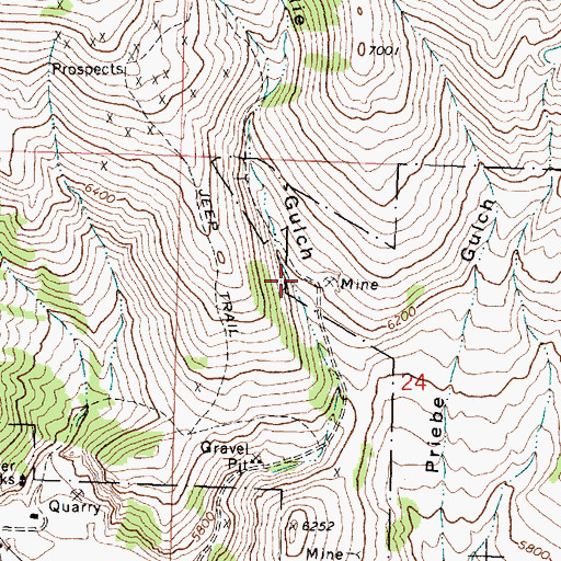 Topographic Map of SE NW Section 24 Mine, MT