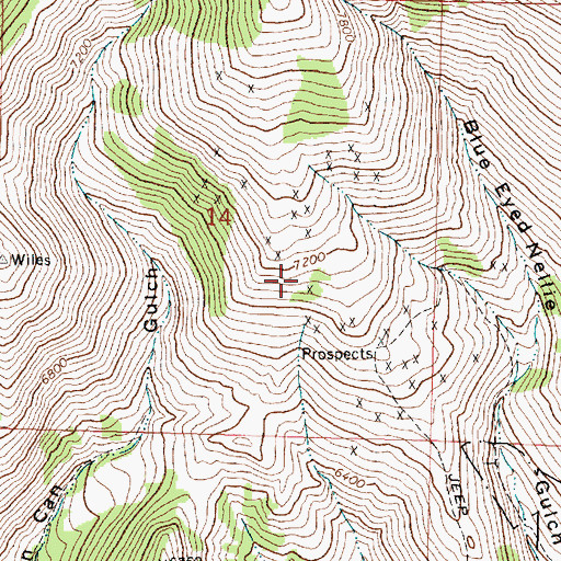 Topographic Map of Mountain View Mine, MT
