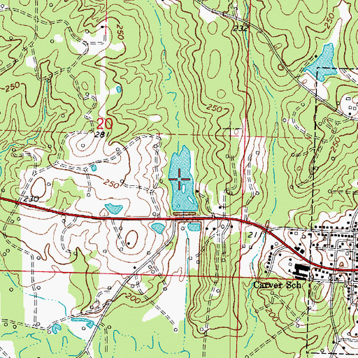 Topographic Map of Hassics Lake, AR