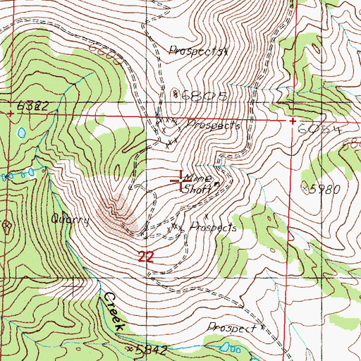 Topographic Map of Pennsylvania Mine, MT