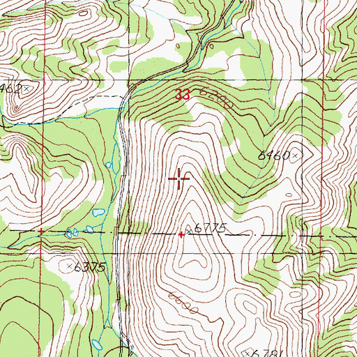 Topographic Map of SW SE Section 33 Mine, MT